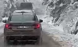 Bolu’da kar sürücülere geçit vermedi