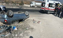 Sivrihisar'da kontrolden çıkan otomobil takla attı