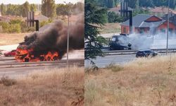 Eskişehir'de yanan kamyon adeta alev topuna döndü