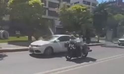 Eskişehir'de motosiklet yolculuğunda yaptıkları hareket pes dedirtti