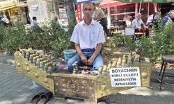 Eskişehir’de boyacının tezgahındaki yazı ilgi odağı oldu