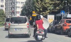 Eskişehir’de trafikte görenleri şaşırtan yolculuk