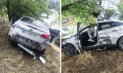 Eskişehir yolunda korkutan kaza: Otomobil şarampole uçtu