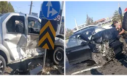 Kütahya-Eskişehir yolunda iki otomobil çarpıştı yaralılar hastaneye kaldırıldı