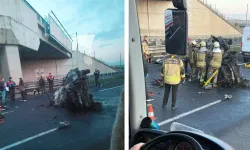 Ankara-Eskişehir Karayolu'nda korkutan kaza! Alev alan araçtan acı haber