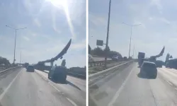Eskişehir Çevreyolu'nda dev rüzgar türbini kanadı trafiği yavaşlattı