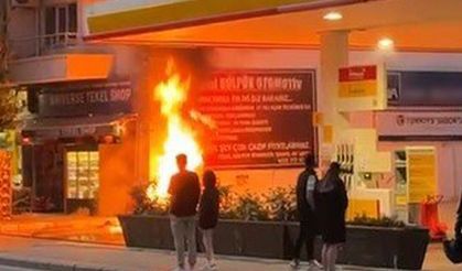 Eskişehir'de benzinlikte çıkan yangında korku dolu anlar (Video haber)