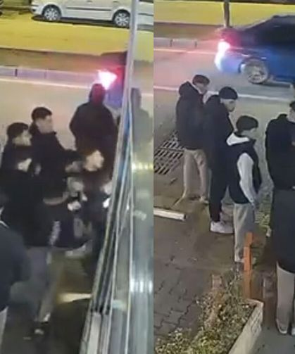 İki grup arasında çıkan kavga kamerada