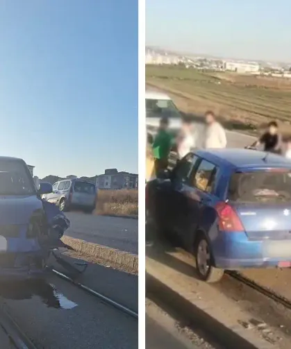 Eskişehir'de tramvay yolunda kaza! Yolcular için otobüsler devrede