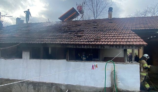 Bursa'da çıkan yangında ev küle döndü