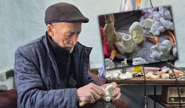 Yarım asırlık lületaşı ustası emekli oldu ama mesleğinden kopamadı