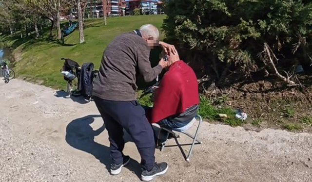 Eskişehir’de Porsuk Çayı’na karşı tıraş