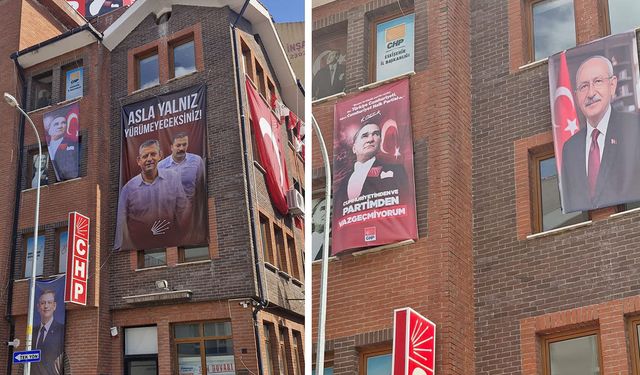 CHP Eskişehir İl Binası'na Kemal Kılıçdaroğlu’nun posteri asıldı