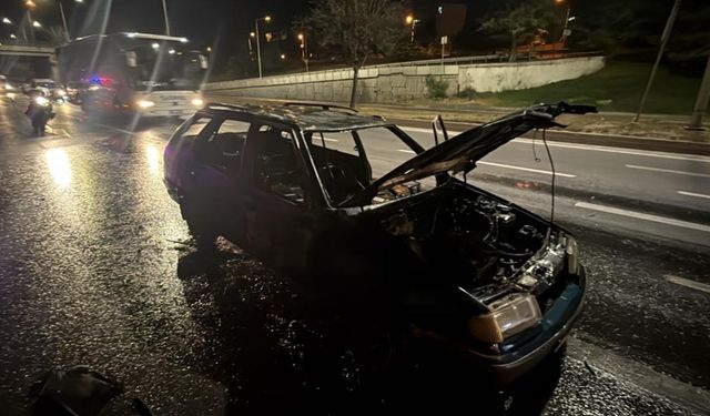 Eskişehir’de otomobil yandı: Sürücü son anda kurtuldu