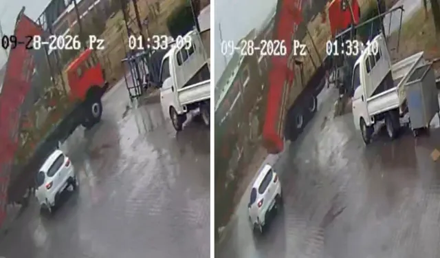 Eskişehir'de ilginç kaza: Damperi açık unutulan kamyon yıkım getirdi