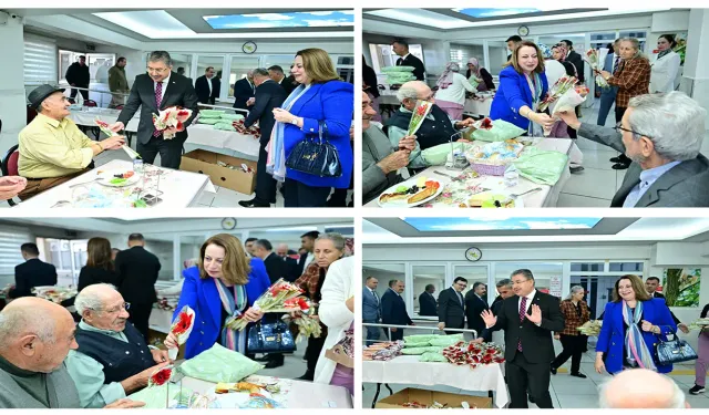 Vali Yılmaz ve eşi Eskişehir'de huzurevi sakinlerini yalnız bırakmadı