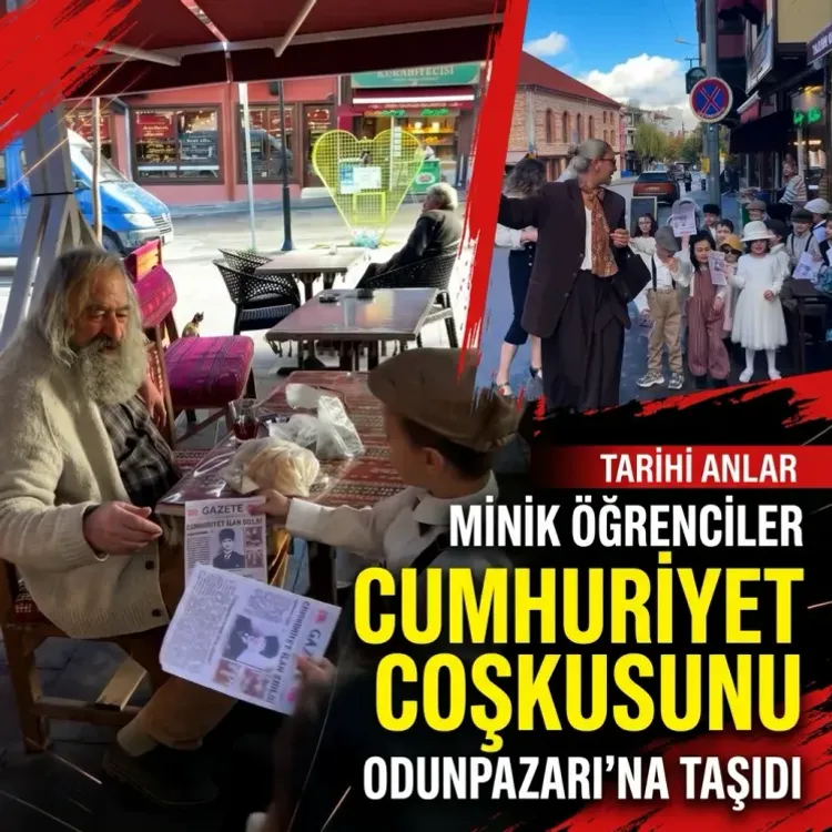 Minik öğrenciler Cumhuriyet coşkusunu Odunpazarı’na taşıdı