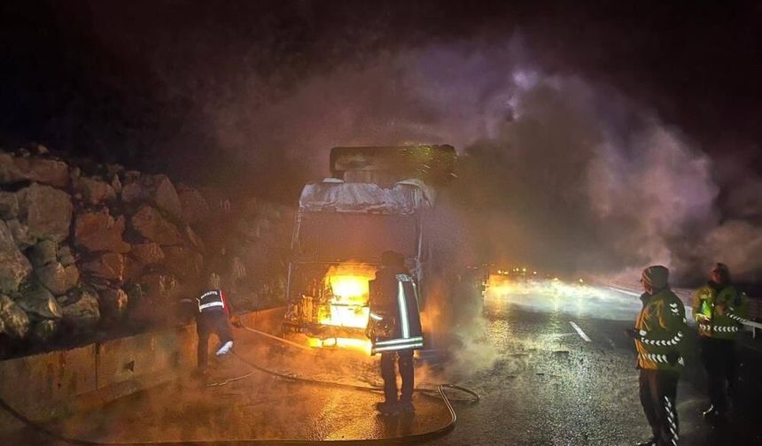 Eskişehir yolunda tır alev aldı: Sürücü şans eseri kurtuldu