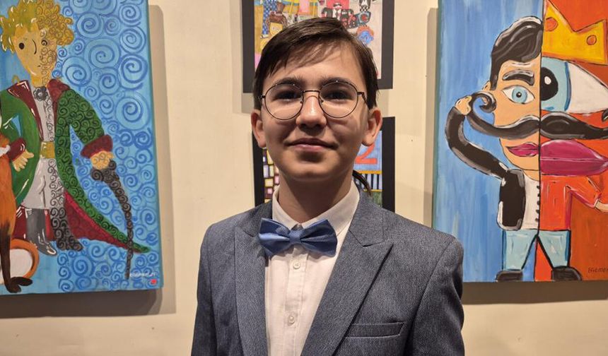 Eskişehir'de 12 yaşında kendi sergisini açtı