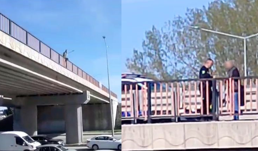 Eskişehir’de korku dolu anlar: Köprüden atlamaya çalıştı