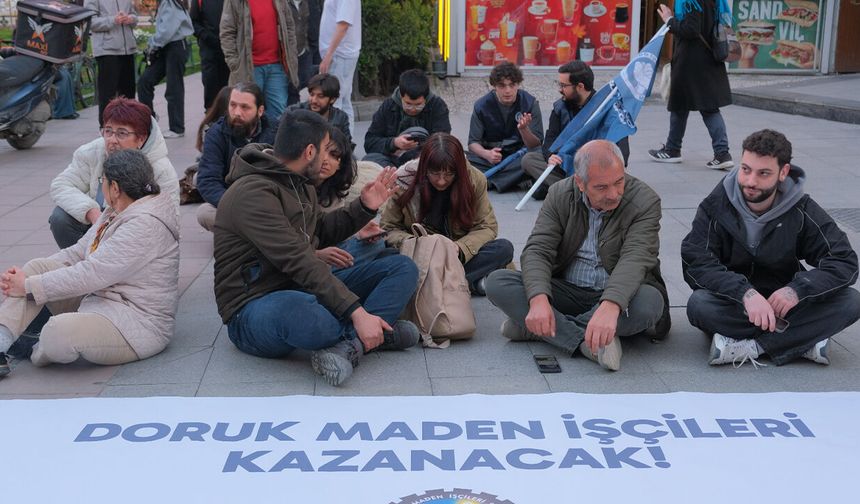 Eskişehir’de maden işçileri için oturma eylemi yapıldı