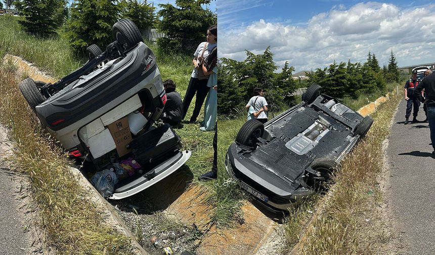 Eskişehir'de 2 otomobil refüje düştü: 1 yaralı