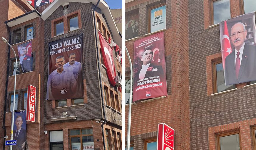 CHP Eskişehir İl Binası'na Kemal Kılıçdaroğlu’nun posteri asıldı