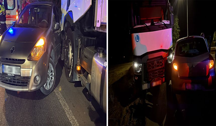 Eskişehir-Bursa yolunda gece saatlerinde kaza: Tır otomobile çarptı