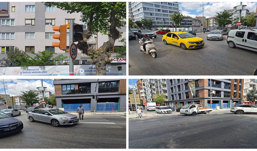 Eskişehir'de elektrik kesintisi trafik ışıklarını devre dışı bıraktı