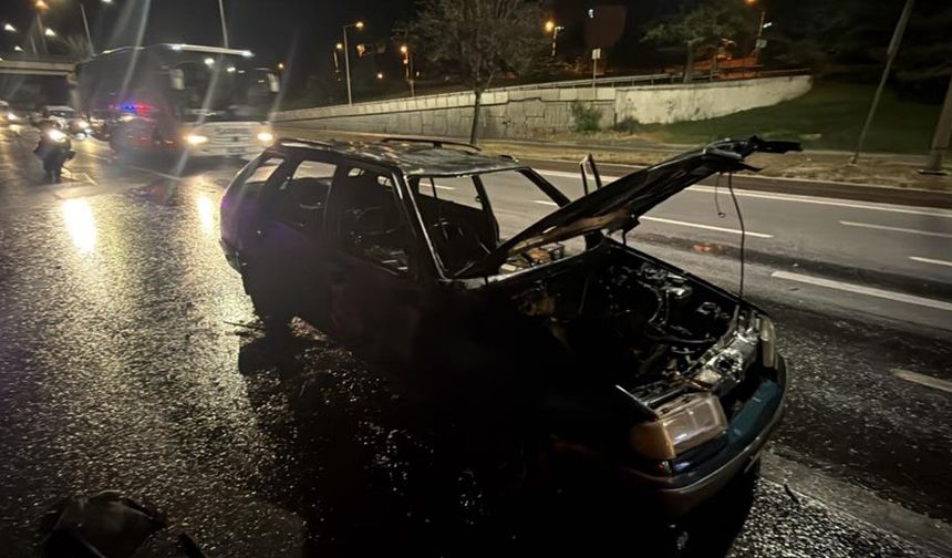 Eskişehir’de otomobil yandı: Sürücü son anda kurtuldu