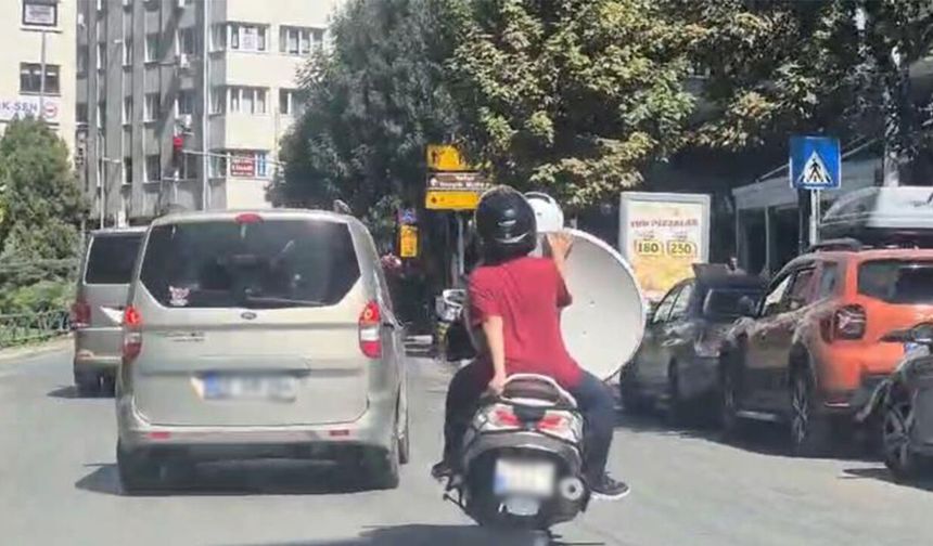 Eskişehir’de trafikte görenleri şaşırtan yolculuk