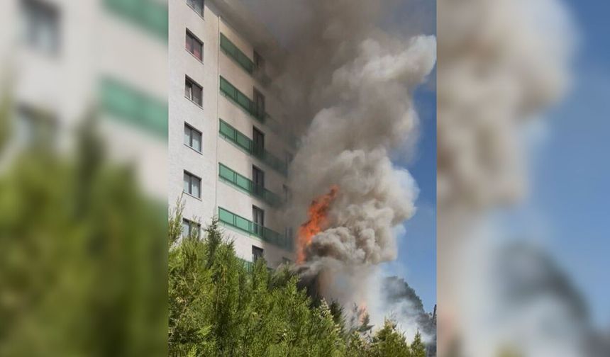 Eskişehir’de apartman bahçesinde yangın paniği