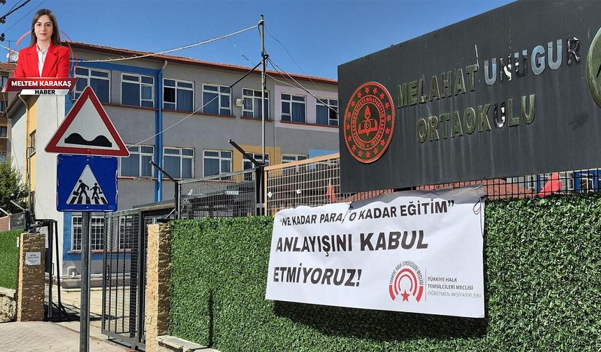 Melahat Ünügür Ortaokulu önünde kayıt parası eylemi: Görmezden geliniyor!