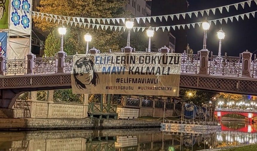 Nefer Grubu'ndan Elif Mavi için anlamlı pankart