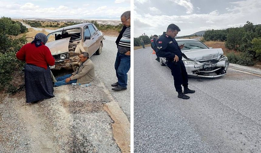 Eskişehir'de iki otomobil kafa kafaya çarpıştı: 2 yaralı!