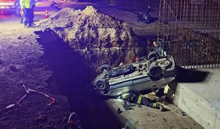 Eskişehir’de yol çalışması ölümle sonuçlandı: Otomobil çukura düştü