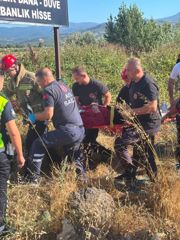 Kontrolden Çıkan Motosiklet Dere Yatağına Uçtu3
