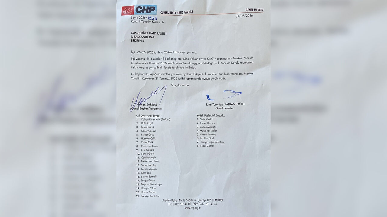 Chp Eskişehir İl Yönetimi Belli Oldu