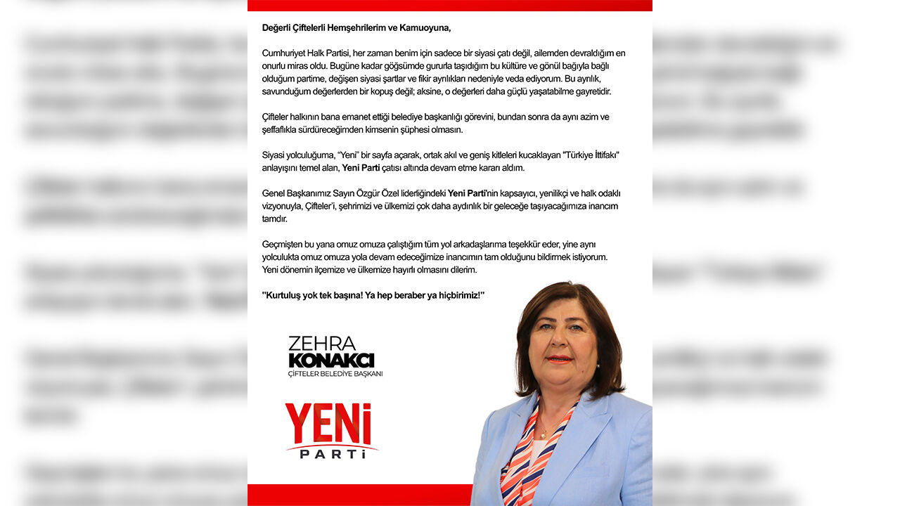 Çifteler Belediye Başkanı Zehra Konakçı Yeni̇ Parti’ye Geçti-2