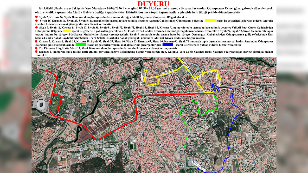 Eskişehir’de Yarı Maraton Öncesi Sürücüler Dikkat! O Yollar Trafiğe Kapatılacak-1
