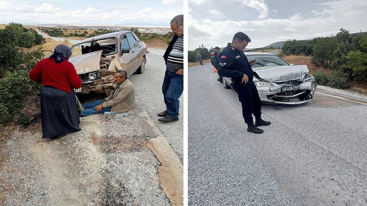 Eskişehir'de iki otomobil kafa kafaya çarpıştı: 2 yaralı!