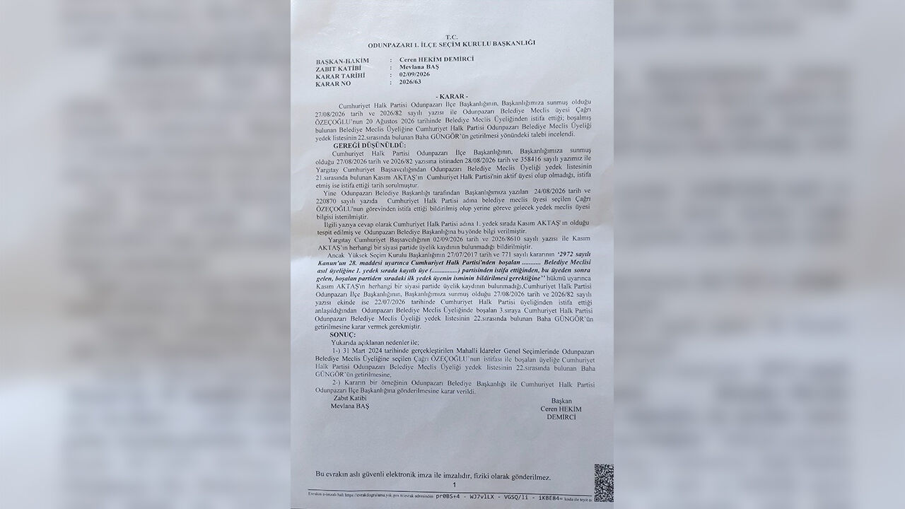 Yüksek Seçim Kurulu Kararını Verdi Odunpazarı Belediye Meclisi’nde Değişiklik-2