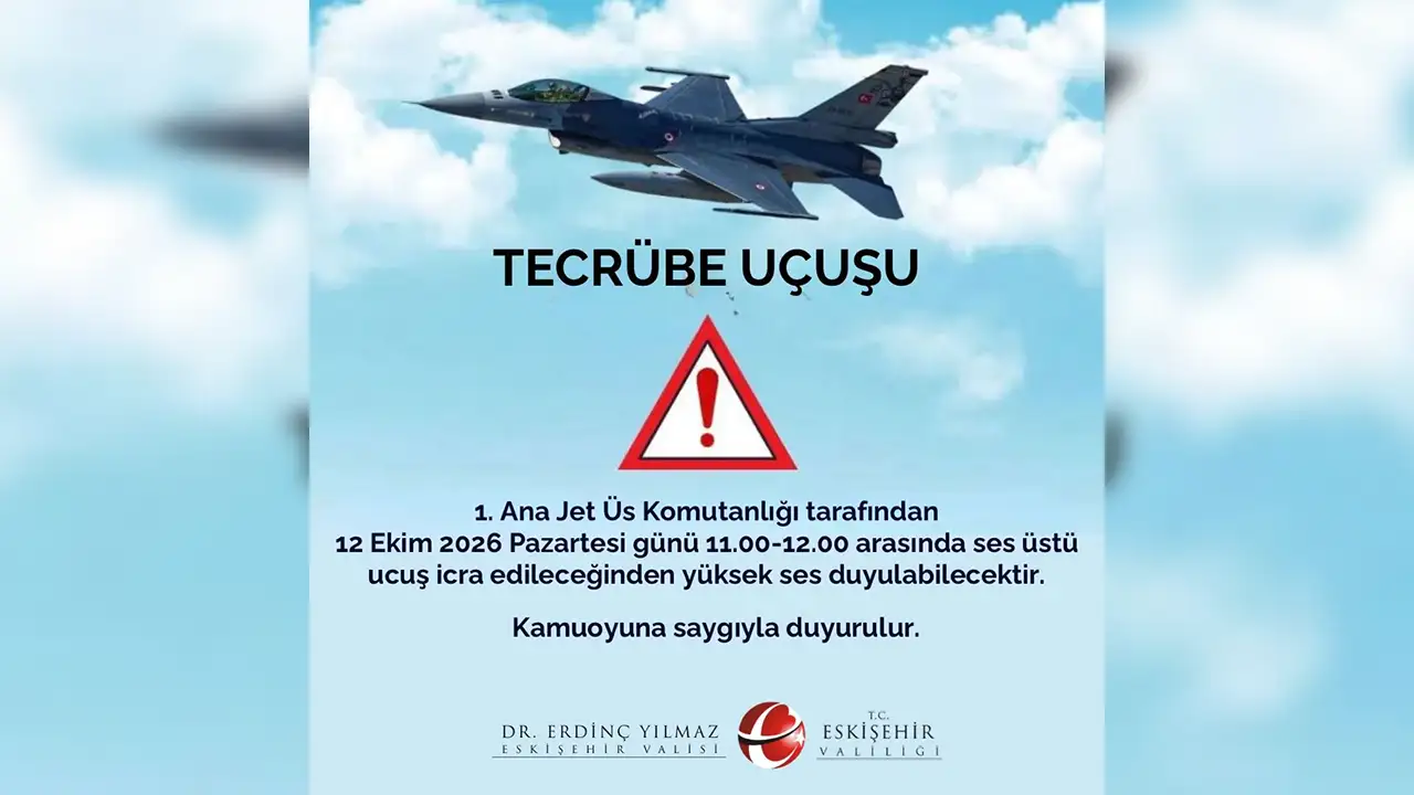 Eskişehir’de Ses Üstü Uçuş Uyarısı! Valilik Duyurdu Istikbalgazetesi-1