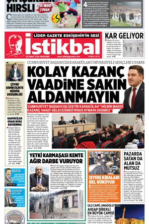 İstikbal Gazetesi 26 Şubat 2026 Manşeti
