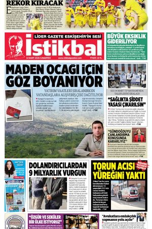 İstikbal Gazetesi 14 Mart 2026 Manşeti