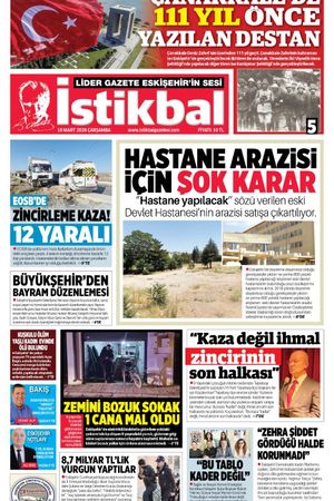 İstikbal Gazetesi 18 Mart 2026 Manşeti