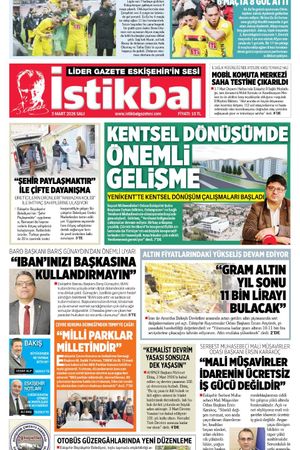 İstikbal Gazetesi 3 Mart 2026 Manşeti