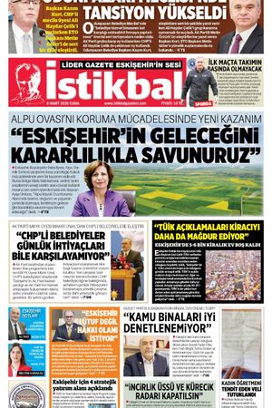 İstikbal Gazetesi 6 Mart 2026 Manşeti