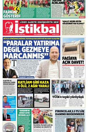 İstikbal Gazetesi 7 Nisan 2026 Manşeti