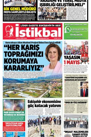 İstikbal Gazetesi 1 Mayıs 2026 Manşeti